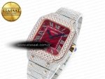 Santos De 40mm TWF 1:1 Best Edition Red Diamond Dial SS/RG Dia/Rmn A2824