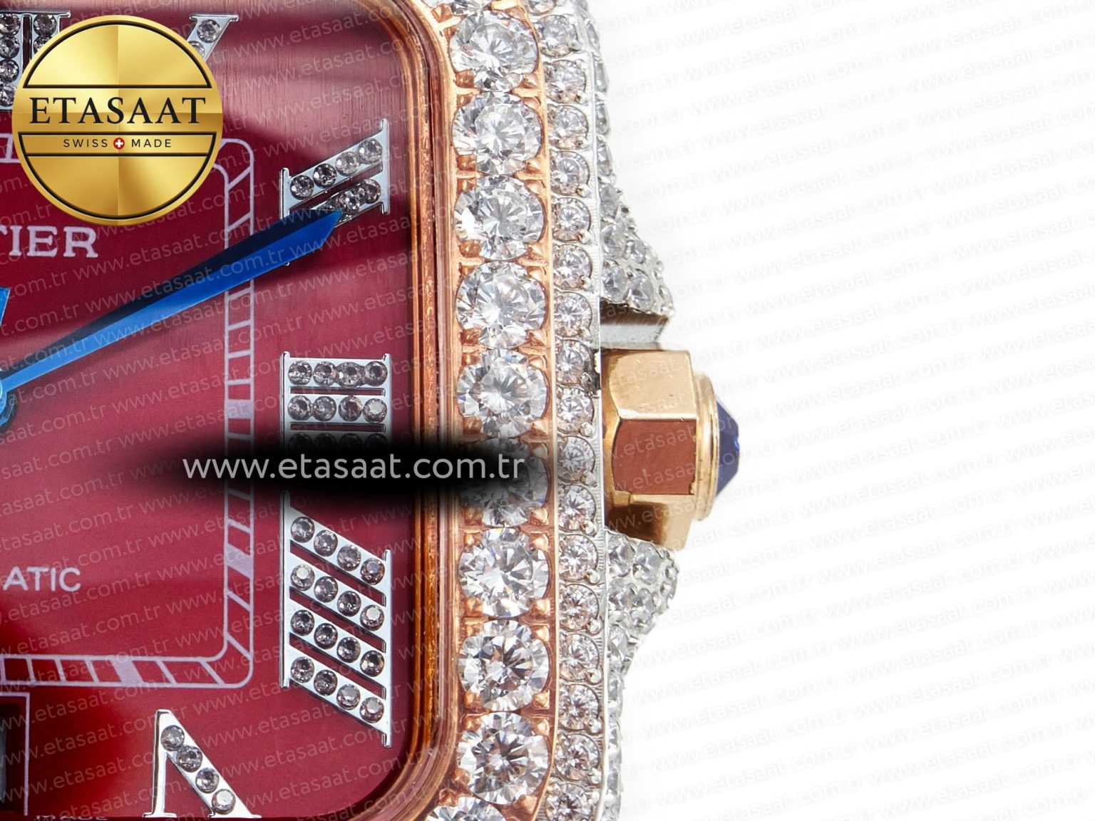 Santos De 40mm TWF 1:1 Best Edition Red Diamond Dial SS/RG Dia/Rmn A2824 - Görsel 11
