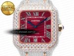 Santos De 40mm TWF 1:1 Best Edition Red Diamond Dial SS/RG Dia/Rmn A2824 - Görsel 4