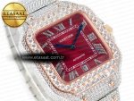 Santos De 40mm TWF 1:1 Best Edition Red Diamond Dial SS/RG Dia/Rmn A2824 - Görsel 5