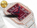 Santos De 40mm TWF 1:1 Best Edition Red Diamond Dial SS/RG Dia/Rmn A2824 - Görsel 7