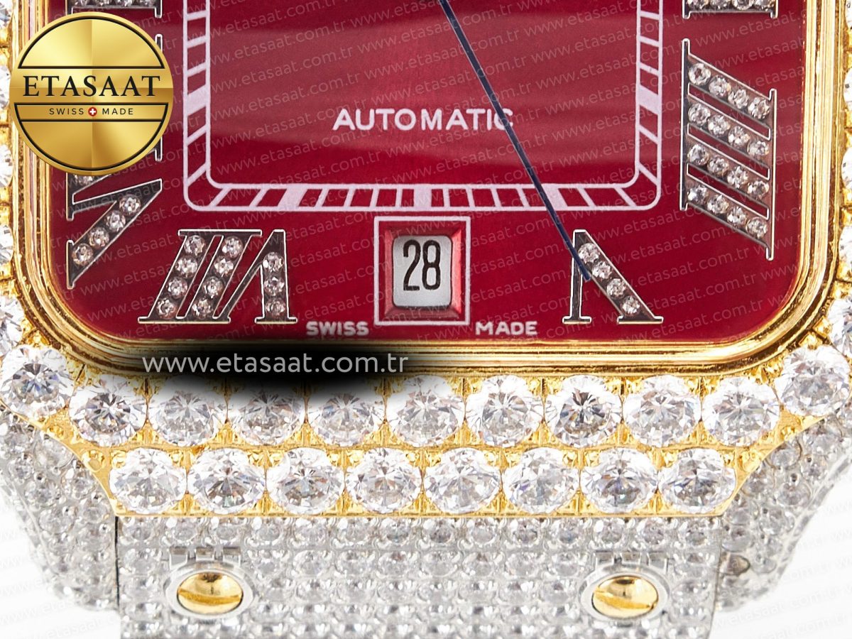 Cartier Santos De Red Diamond A2824 - Görsel 10