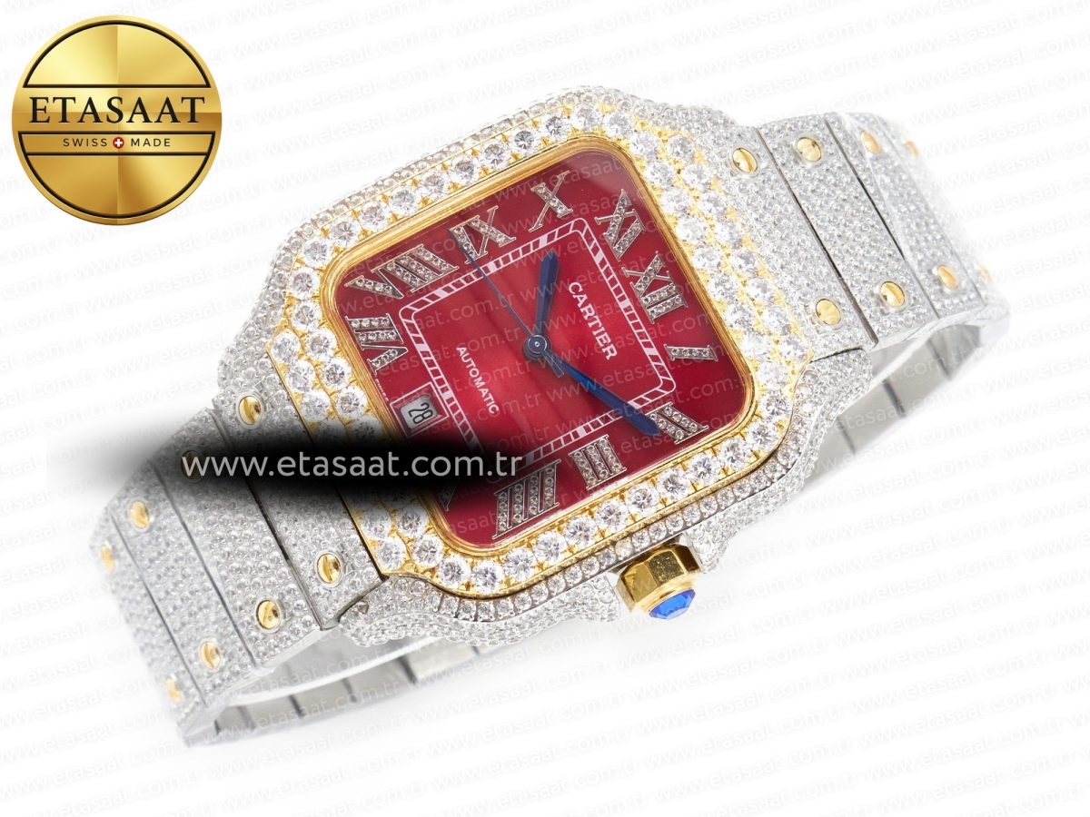 Cartier Santos De Red Diamond A2824 - Görsel 11