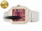 Cartier Santos De Red Diamond A2824 - Görsel 12