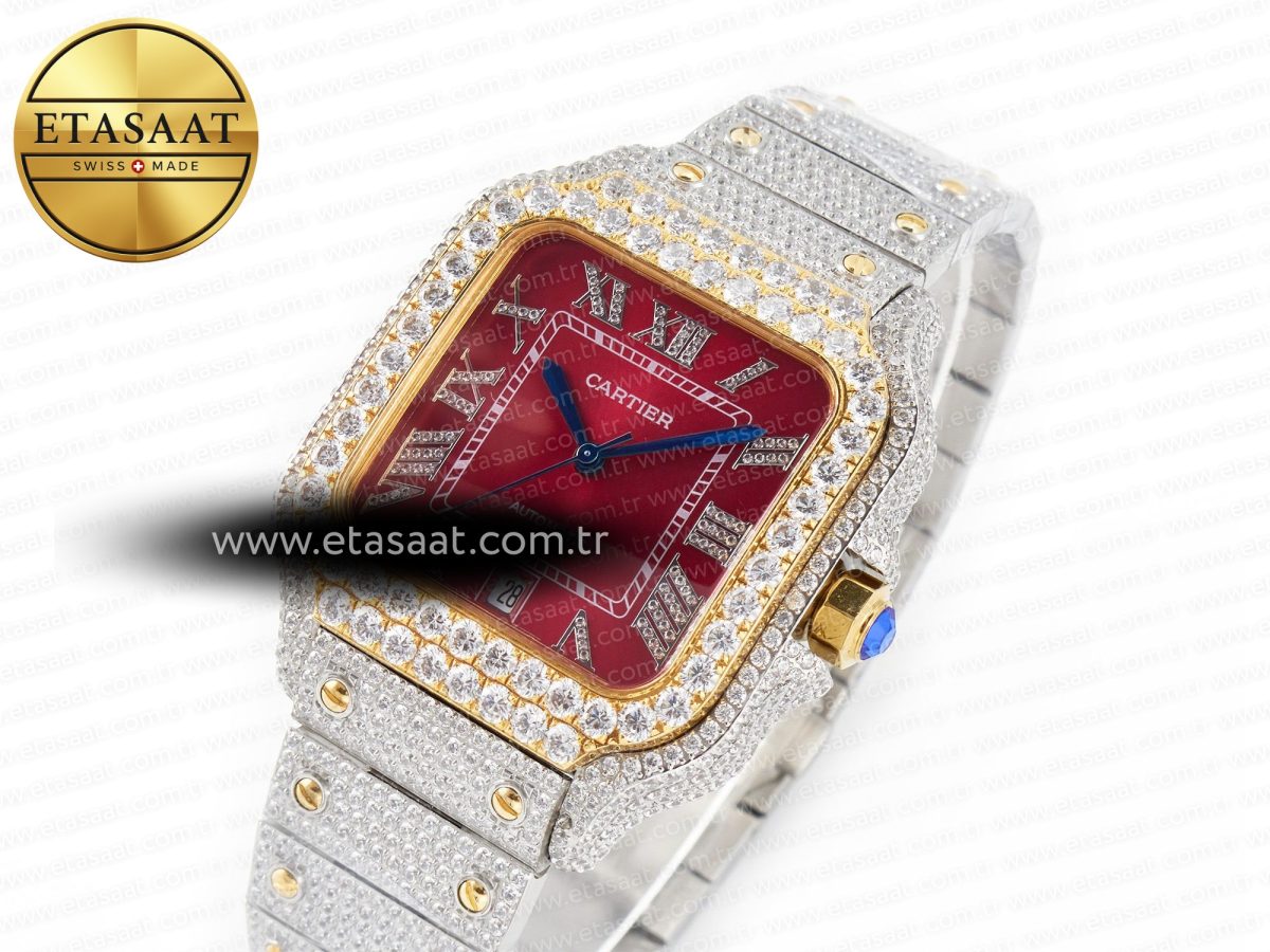 Cartier Santos De Red Diamond A2824 - Görsel 2