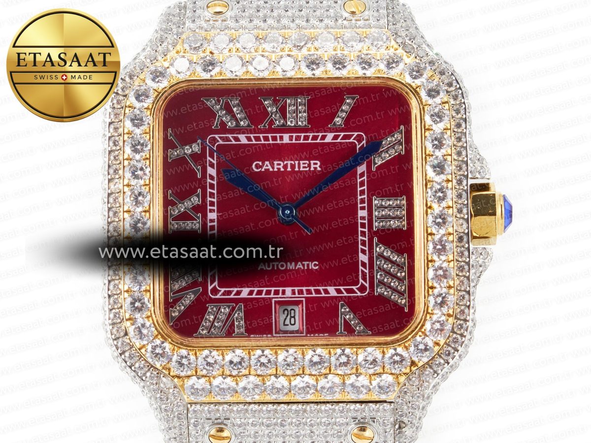 Cartier Santos De Red Diamond A2824 - Görsel 4