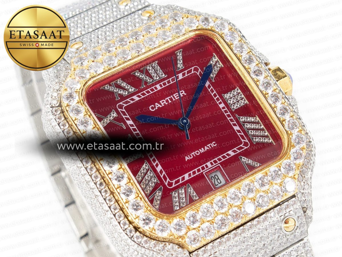 Cartier Santos De Red Diamond A2824 - Görsel 5