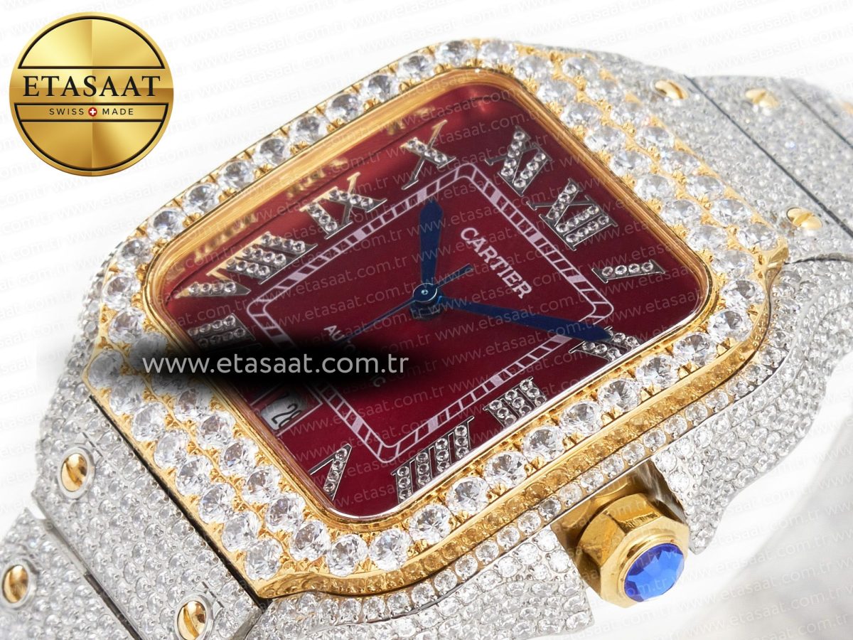 Cartier Santos De Red Diamond A2824 - Görsel 6