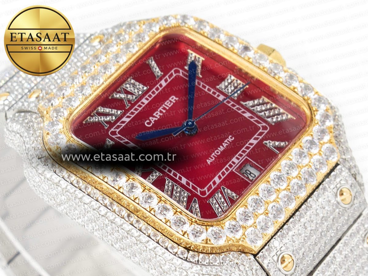 Cartier Santos De Red Diamond A2824 - Görsel 7