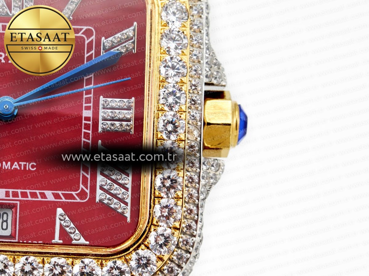 Cartier Santos De Red Diamond A2824 - Görsel 9