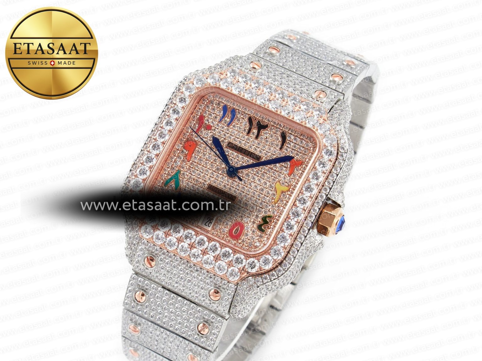 Santos De 40mm TWF 1:1 Best Edition RG Diamond Dial SS/RG A2824 - Görsel 2