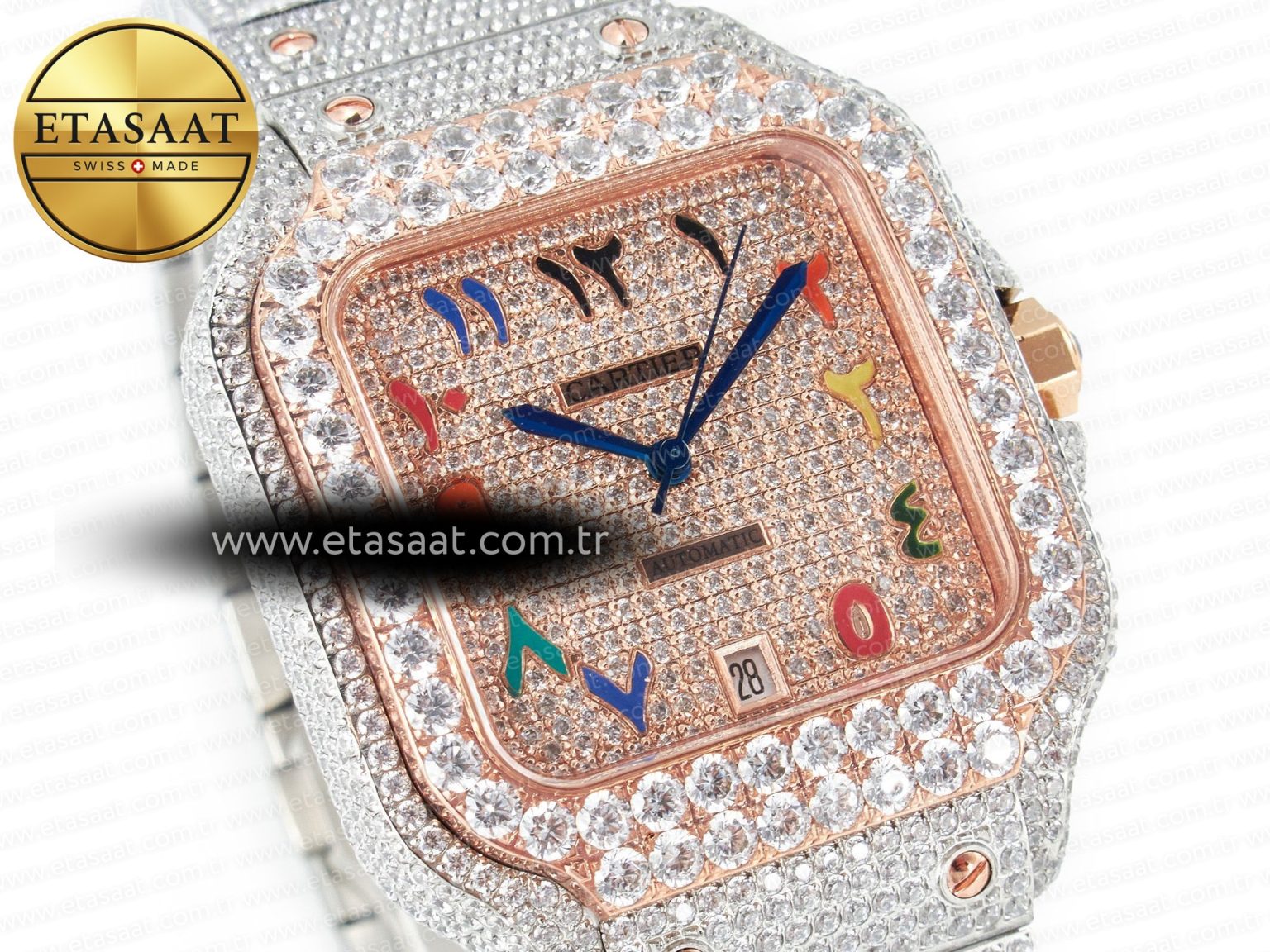 Santos De 40mm TWF 1:1 Best Edition RG Diamond Dial SS/RG A2824 - Görsel 5