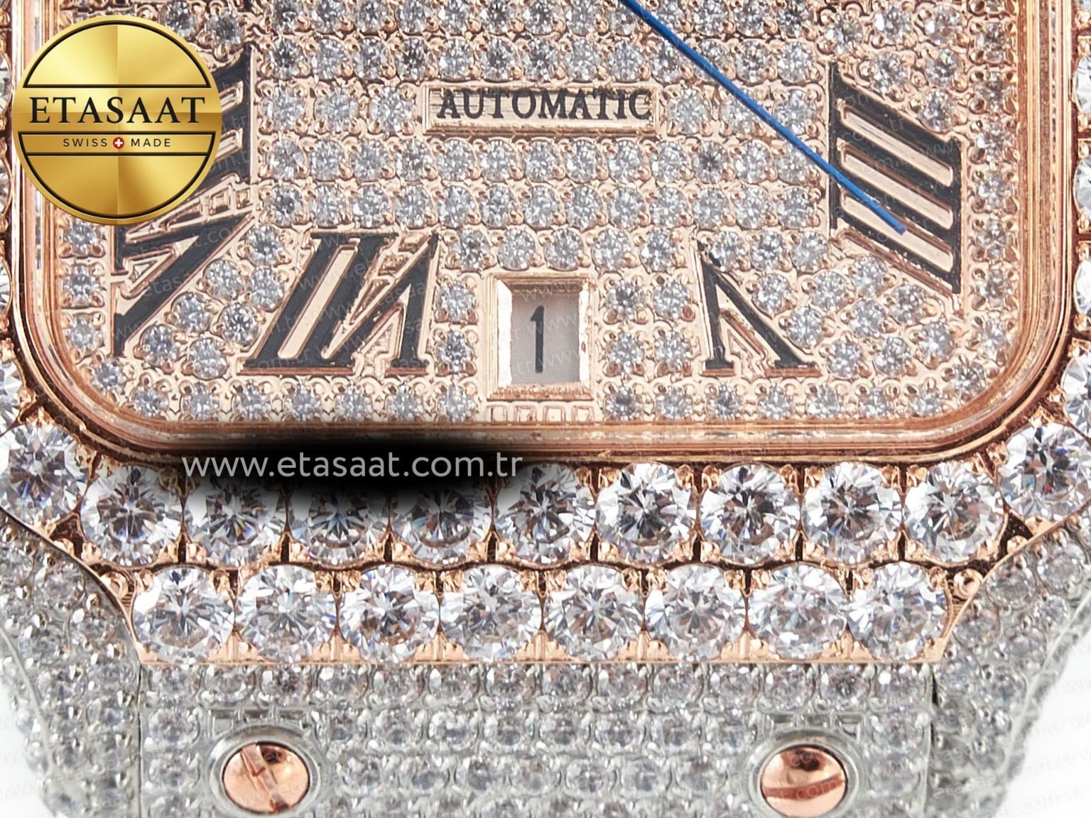 Santos De 40mm TWF 1:1 Best Edition RG Diamond Dial SS/RG Dia/Rmn A2824 - Görsel 12