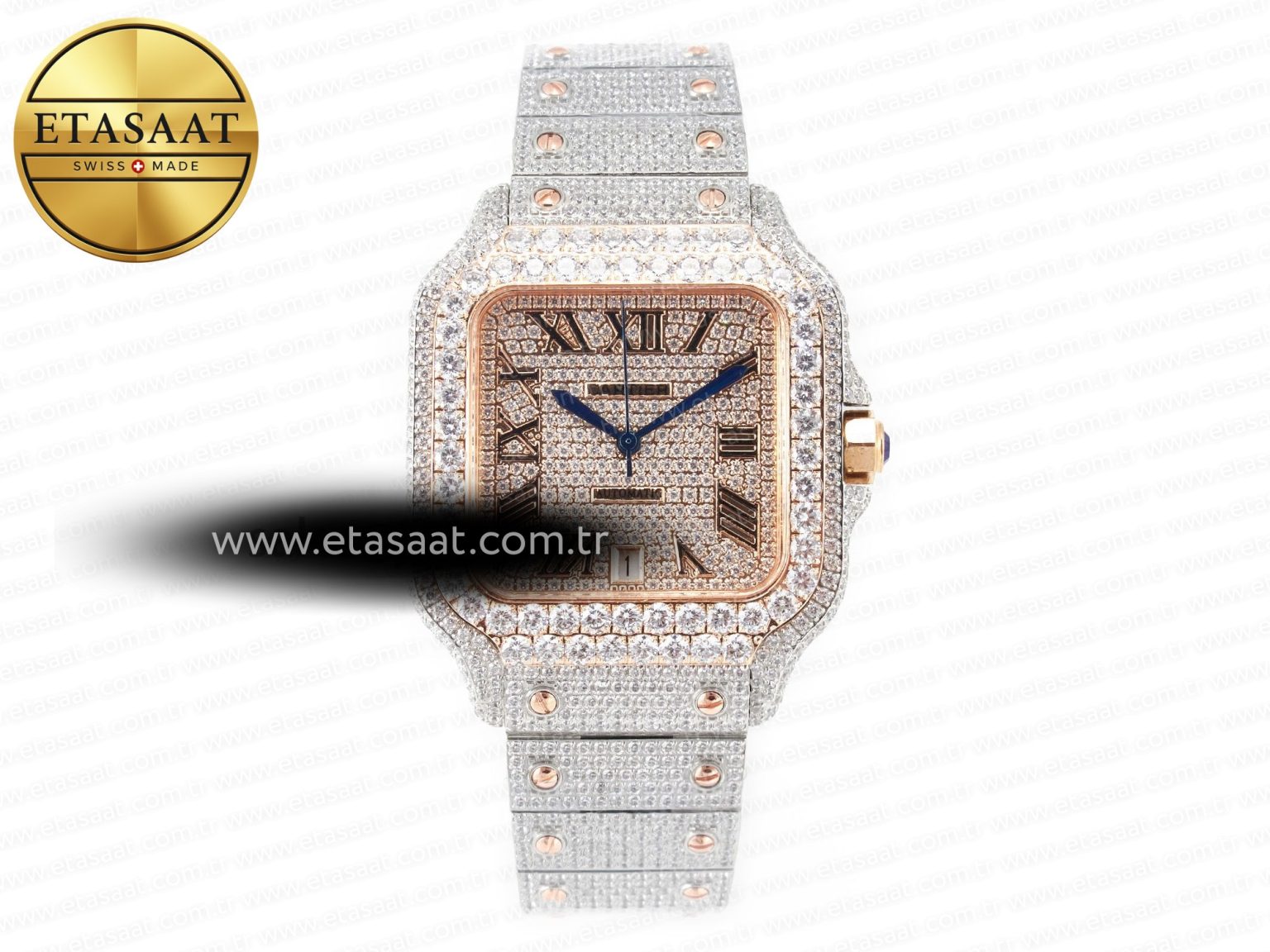 Santos De 40mm TWF 1:1 Best Edition RG Diamond Dial SS/RG Dia/Rmn A2824 - Görsel 3