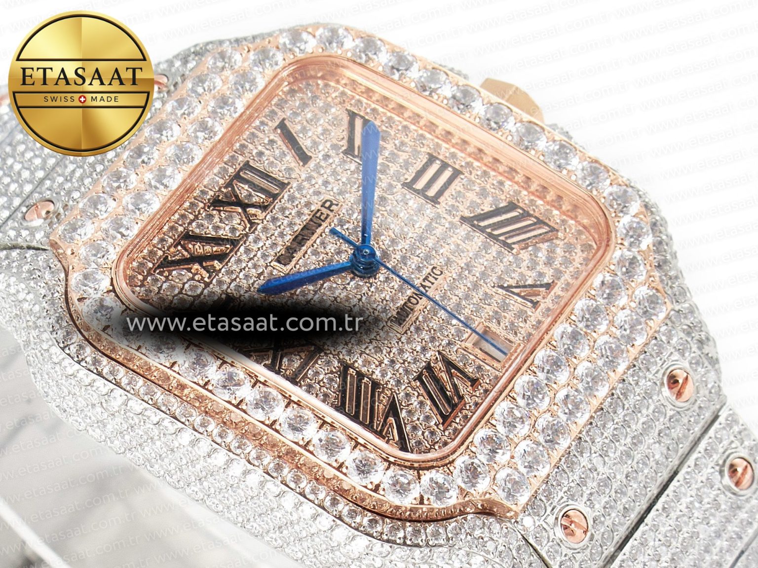 Santos De 40mm TWF 1:1 Best Edition RG Diamond Dial SS/RG Dia/Rmn A2824 - Görsel 7
