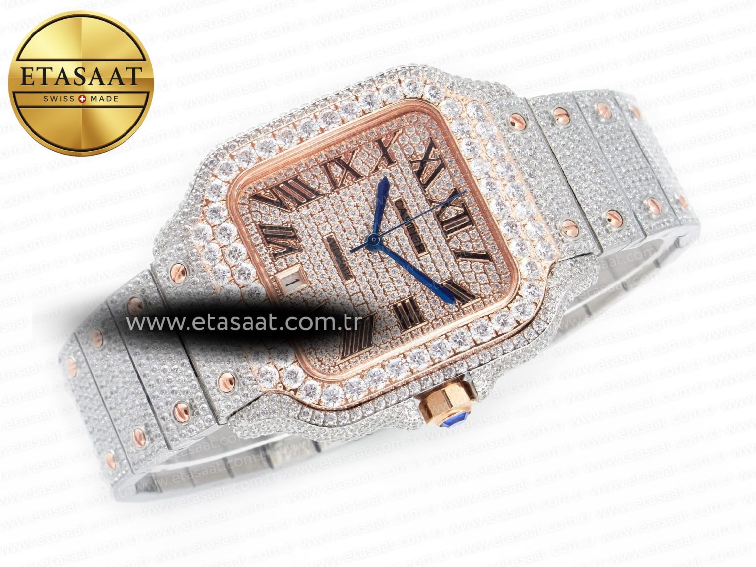 Santos De 40mm TWF 1:1 Best Edition RG Diamond Dial SS/RG Dia/Rmn A2824 - Görsel 8