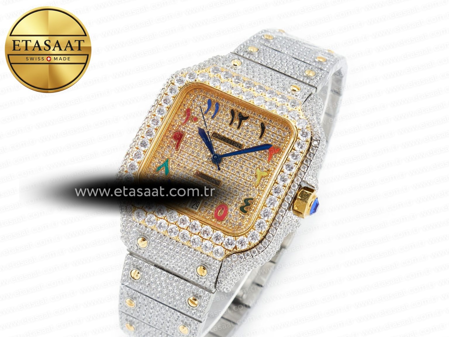 Santos De 40mm TWF 1:1 Best Edition RG Diamond Dial SS/YG A2824 - Görsel 1