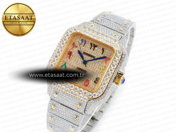 Santos De 40mm TWF 1:1 Best Edition RG Diamond Dial SS/YG A2824