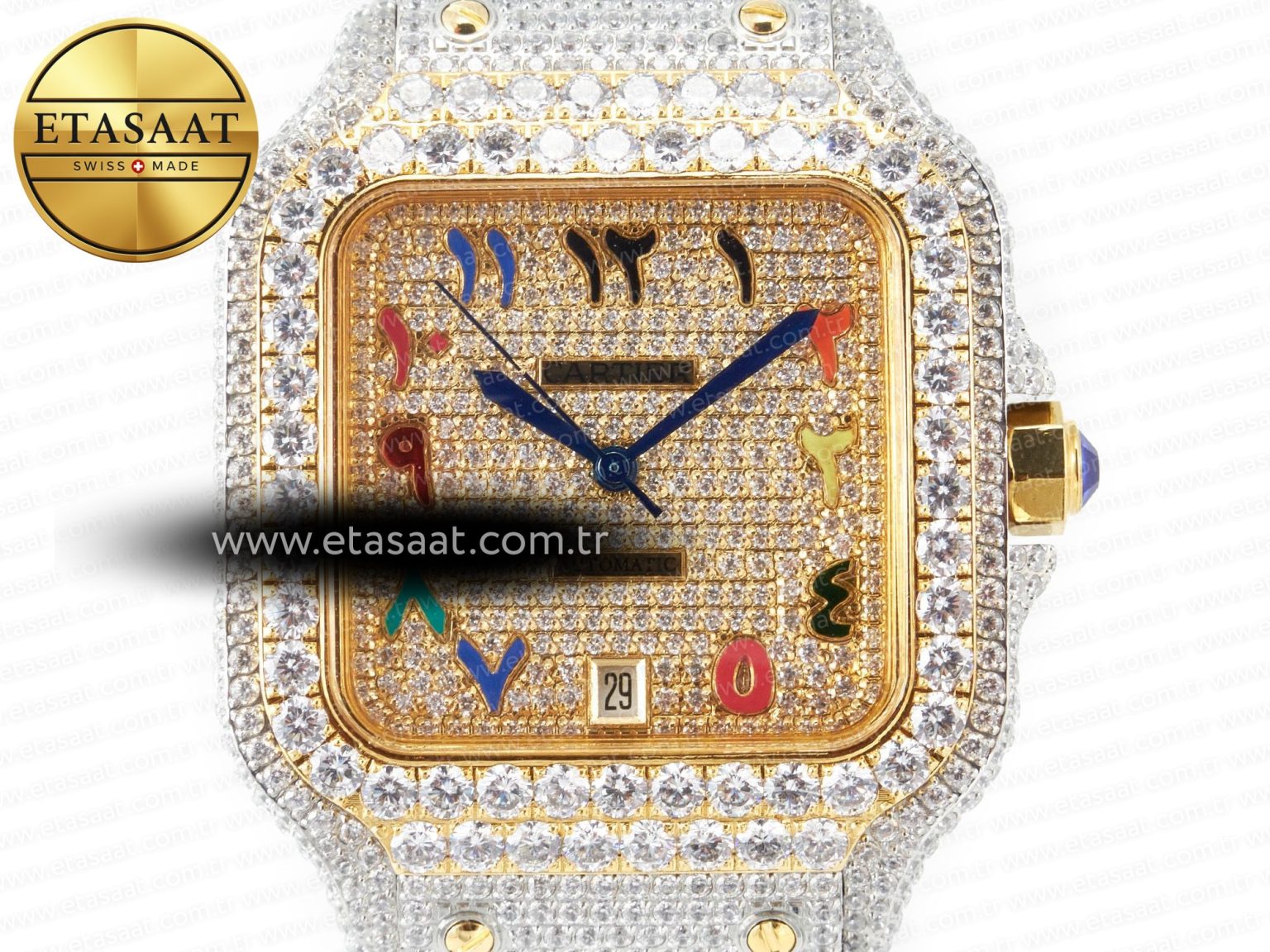 Santos De 40mm TWF 1:1 Best Edition RG Diamond Dial SS/YG A2824 - Görsel 4