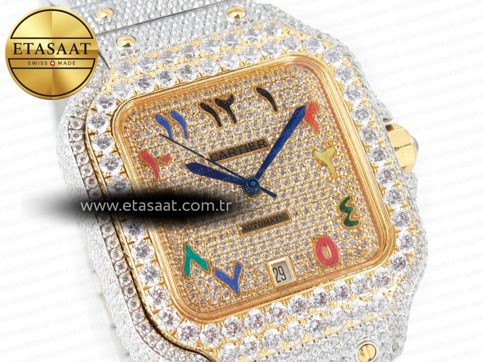 Santos De 40mm TWF 1:1 Best Edition RG Diamond Dial SS/YG A2824 - Görsel 5