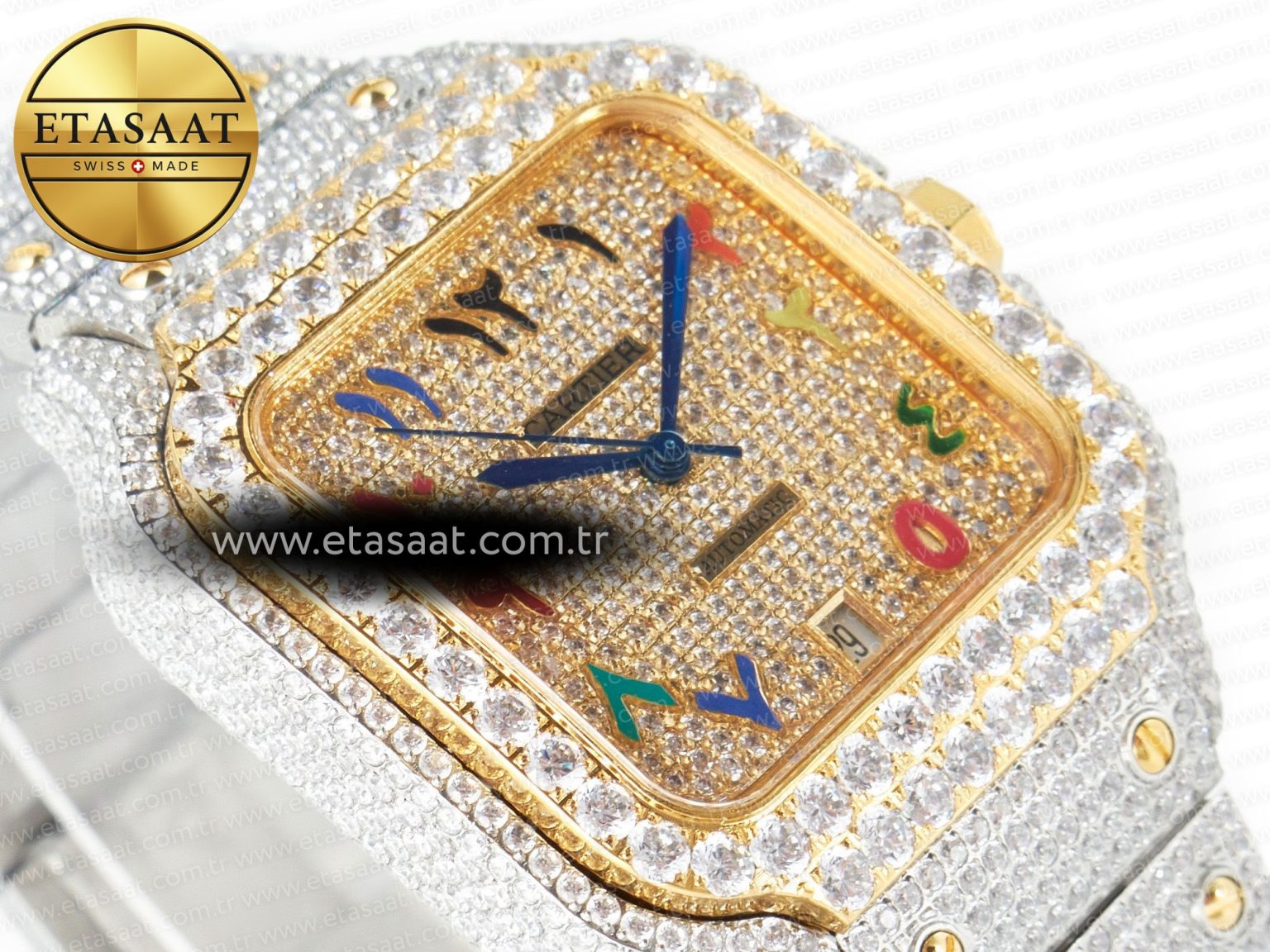 Santos De 40mm TWF 1:1 Best Edition RG Diamond Dial SS/YG A2824 - Görsel 7