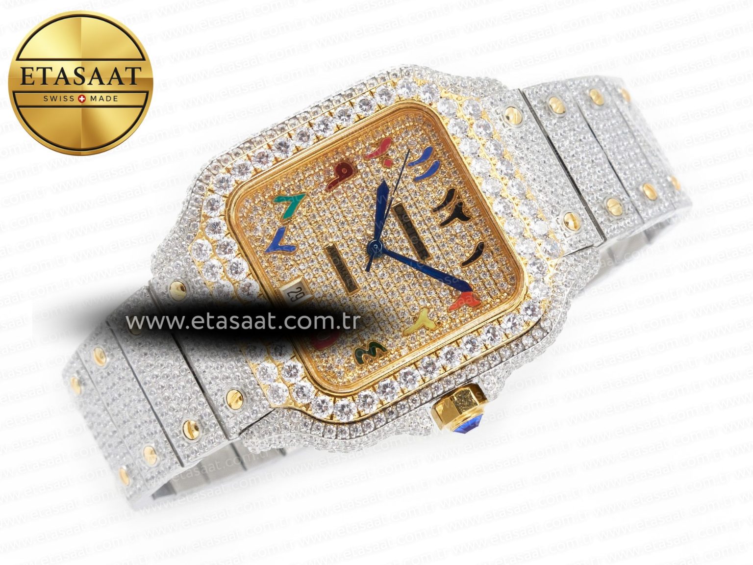 Santos De 40mm TWF 1:1 Best Edition RG Diamond Dial SS/YG A2824 - Görsel 8