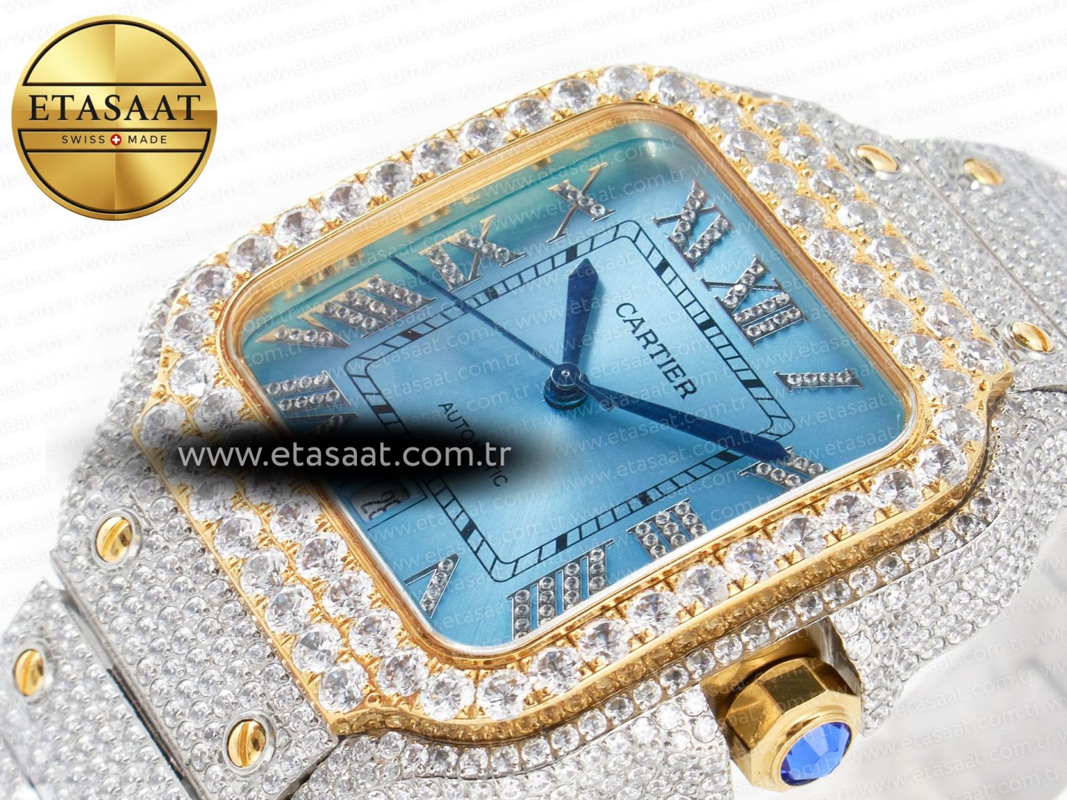 Santos De 40mm TWF 1:1 Best Edition RG Diamond Dial SS/YG Dia/Rmn A2824 - Görsel 6