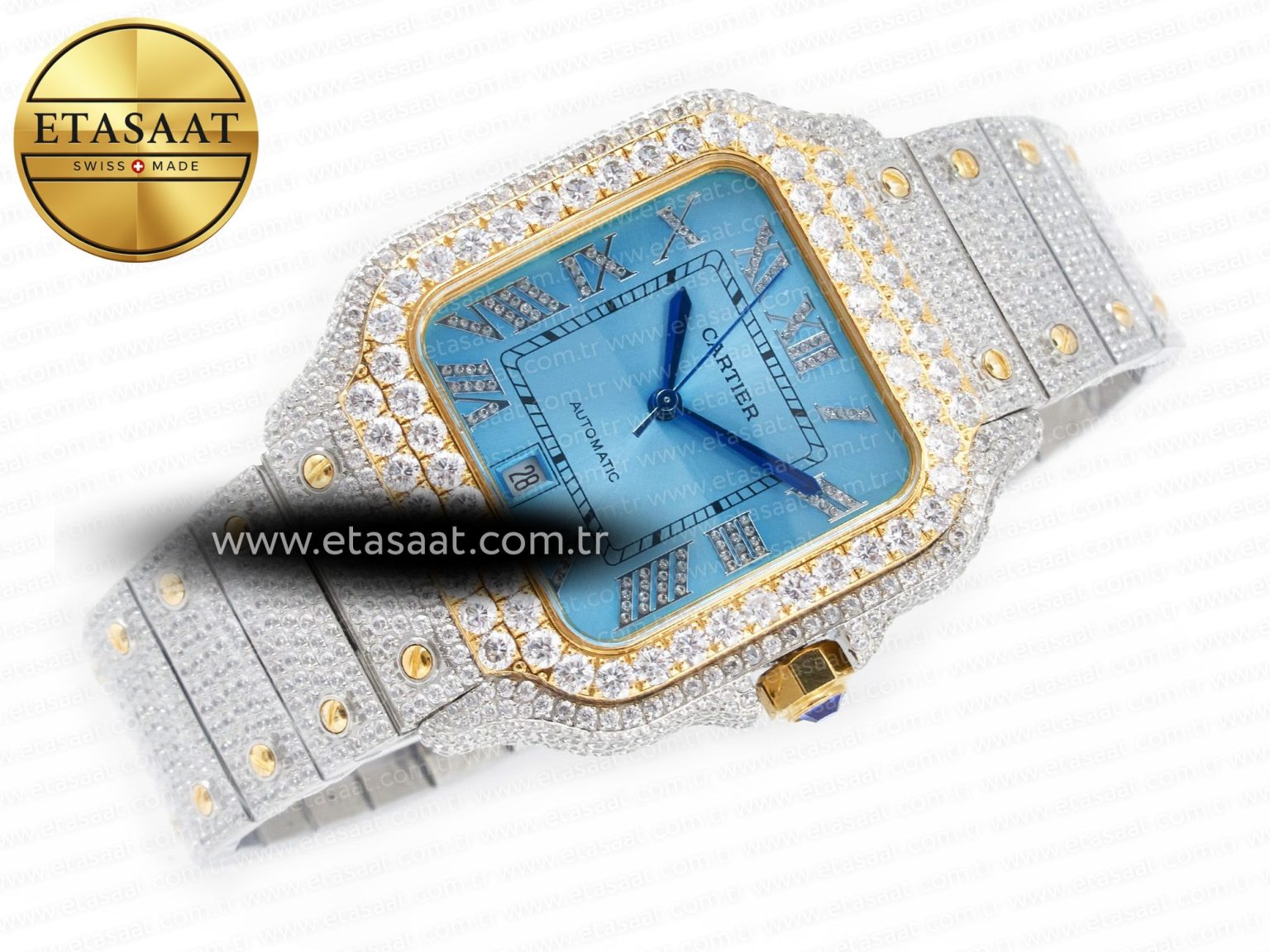 Santos De 40mm TWF 1:1 Best Edition RG Diamond Dial SS/YG Dia/Rmn A2824 - Görsel 8