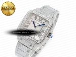 Santos De 40mm TWF 1:1 Best Edition White Dial SS/SS Dia/Rmn A2824