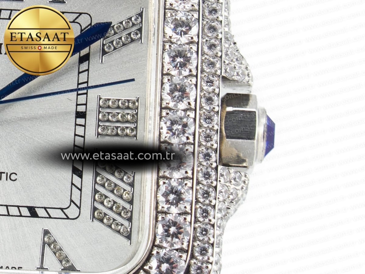Santos De 40mm TWF 1:1 Best Edition White Dial SS/SS Dia/Rmn A2824 - Görsel 11
