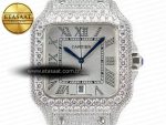 Santos De 40mm TWF 1:1 Best Edition White Dial SS/SS Dia/Rmn A2824 - Görsel 4