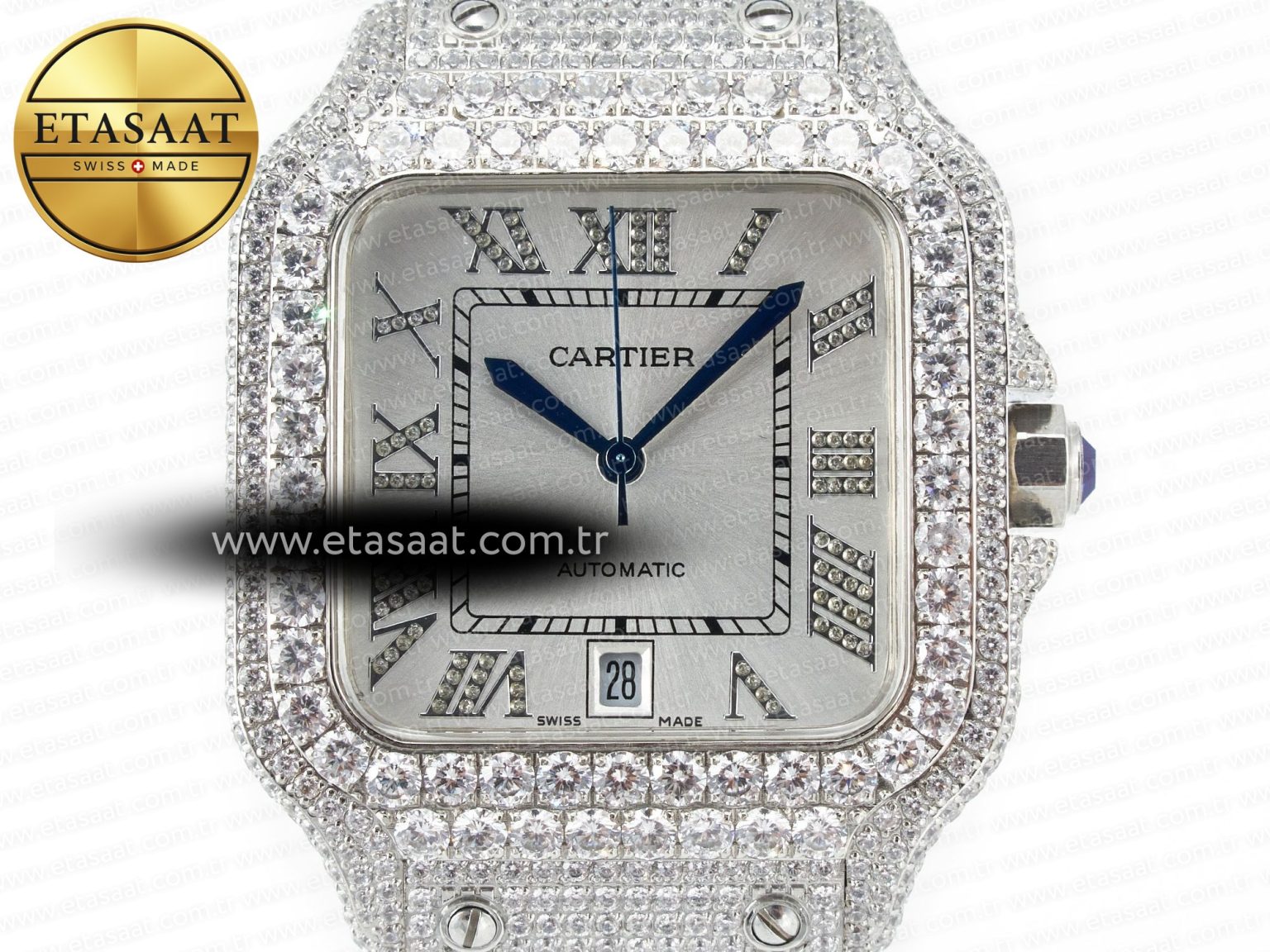 Santos De 40mm TWF 1:1 Best Edition White Dial SS/SS Dia/Rmn A2824 - Görsel 4