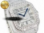 Santos De 40mm TWF 1:1 Best Edition White Dial SS/SS Dia/Rmn A2824 - Görsel 5