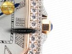 Santos De 40mm TWF 1:1 Best Edition White Diamond Dial SS/RG Dia/Rmn A2824 - Görsel 12