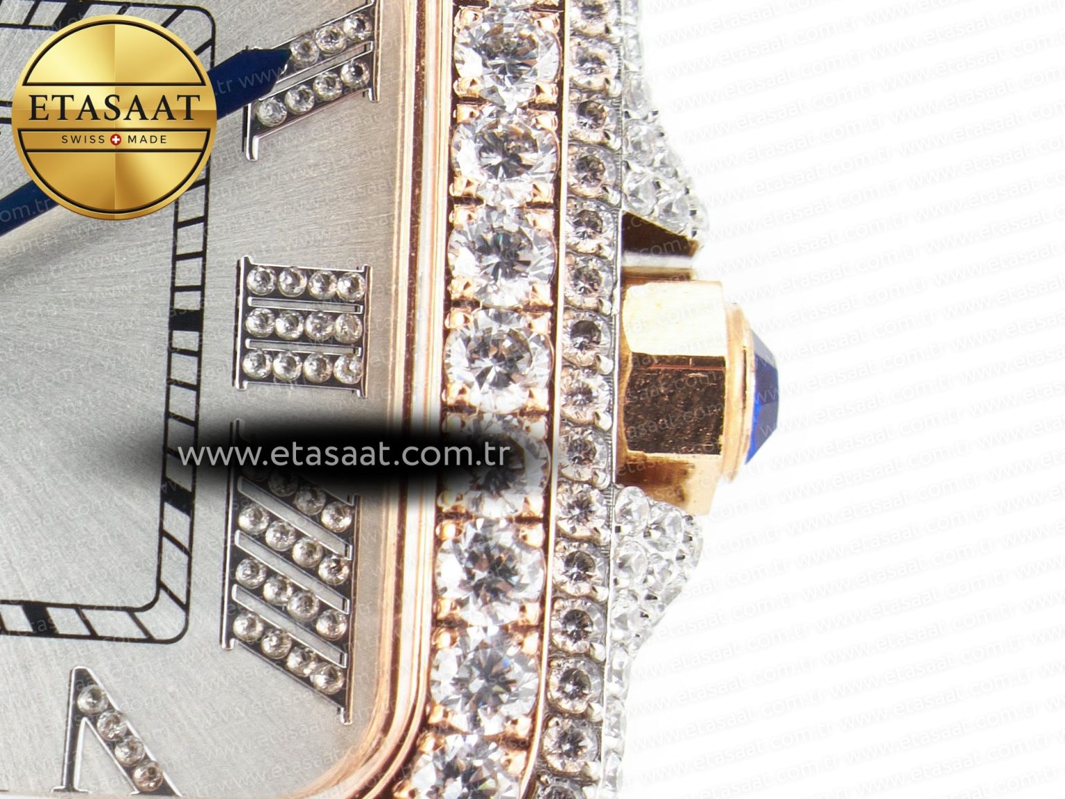 Santos De 40mm TWF 1:1 Best Edition White Diamond Dial SS/RG Dia/Rmn A2824 - Görsel 12