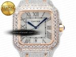 Santos De 40mm TWF 1:1 Best Edition White Diamond Dial SS/RG Dia/Rmn A2824 - Görsel 4