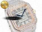 Santos De 40mm TWF 1:1 Best Edition White Diamond Dial SS/RG Dia/Rmn A2824 - Görsel 5