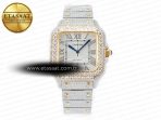 Santos De 40mm TWF 1:1 Best Edition White Diamond Dial SS/YG Dia/Rmn A2824 - Görsel 3