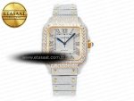 Santos De 40mm TWF 1:1 Best Edition White Diamond Dial SS/YG Dia/Rmn A2824 - Görsel 3