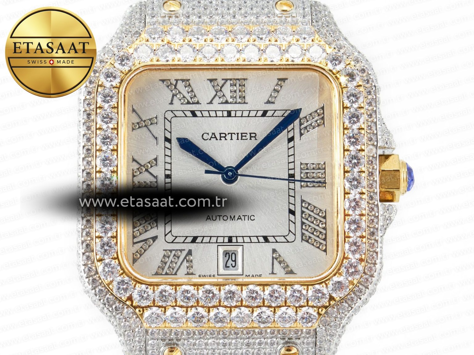 Santos De 40mm TWF 1:1 Best Edition White Diamond Dial SS/YG Dia/Rmn A2824 - Görsel 4