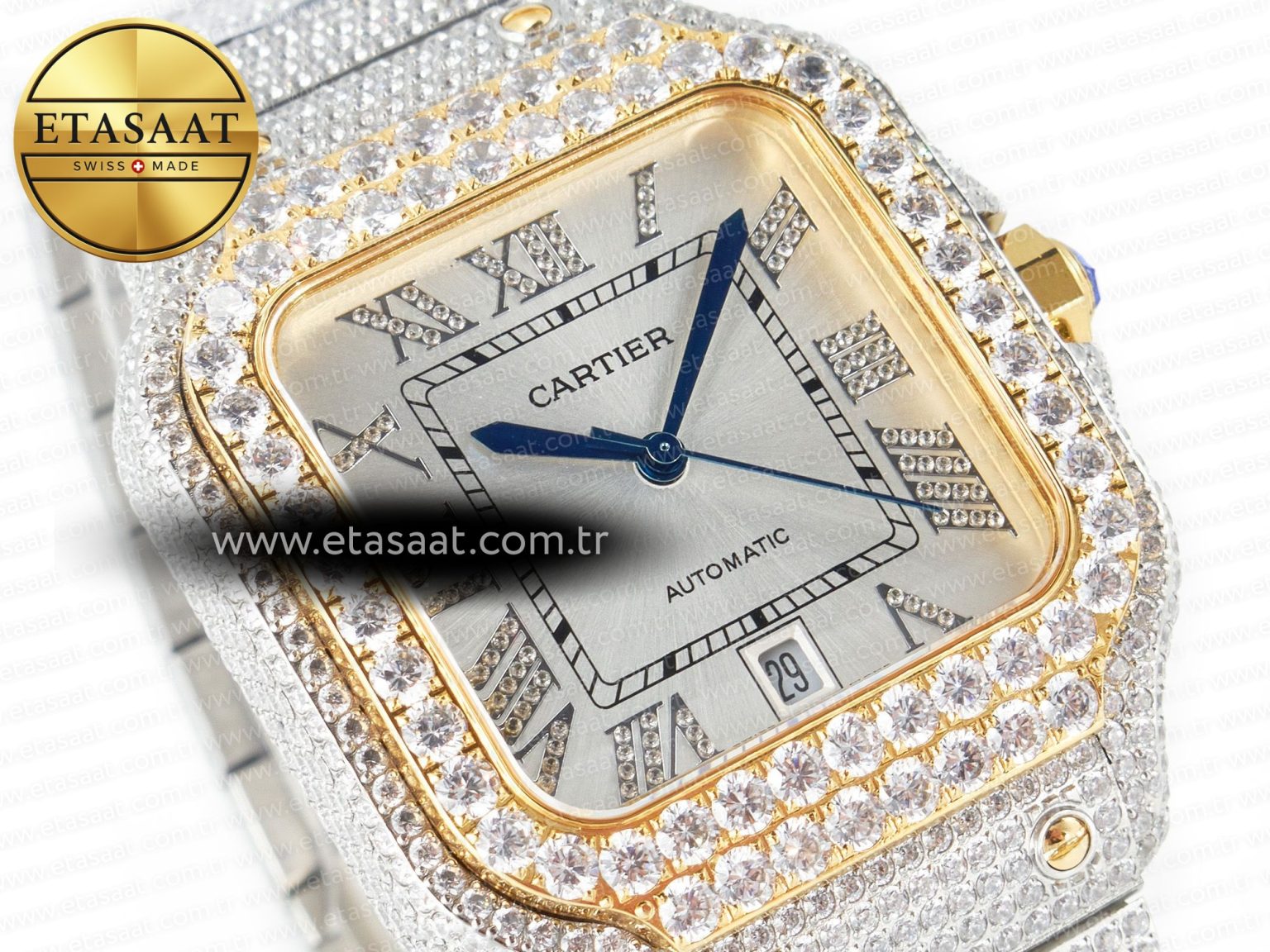 Santos De 40mm TWF 1:1 Best Edition White Diamond Dial SS/YG Dia/Rmn A2824 - Görsel 5