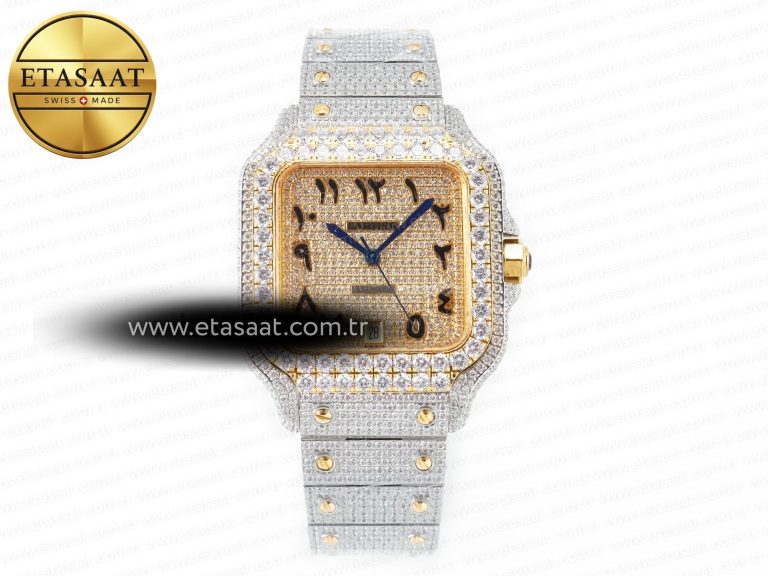Santos De 40mm TWF 1:1 Best Edition YG Diamond Dial SS/YG A2824 - Görsel 3