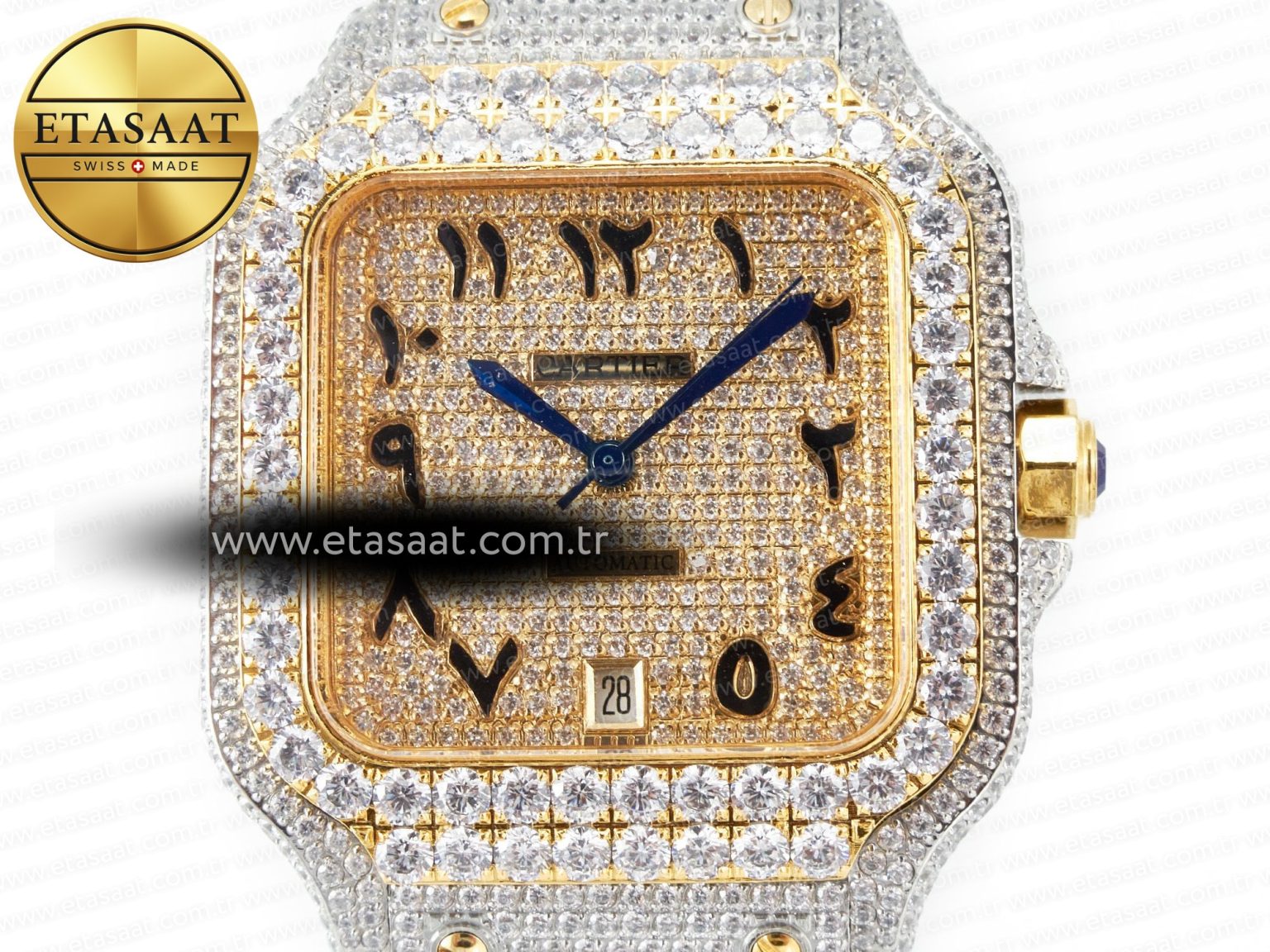 Santos De 40mm TWF 1:1 Best Edition YG Diamond Dial SS/YG A2824 - Görsel 4
