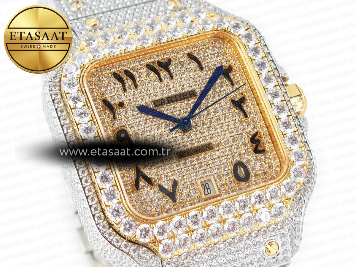 Santos De 40mm TWF 1:1 Best Edition YG Diamond Dial SS/YG A2824 - Görsel 5