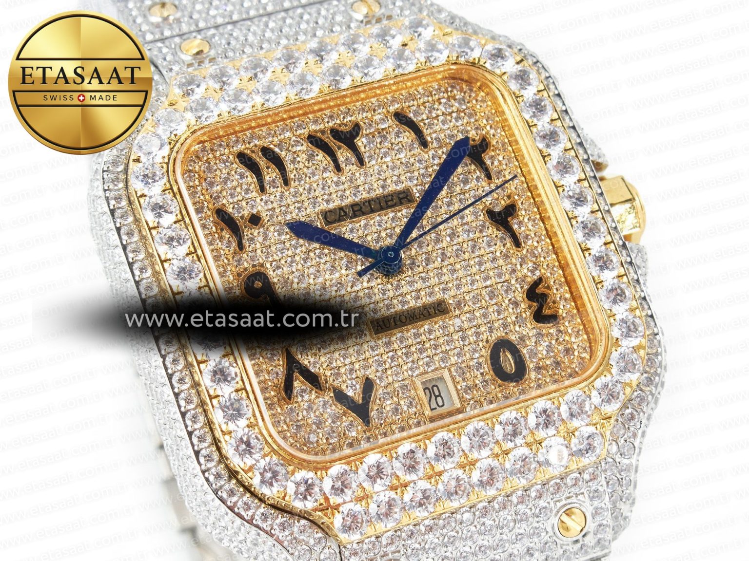 Santos De 40mm TWF 1:1 Best Edition YG Diamond Dial SS/YG A2824 - Görsel 5