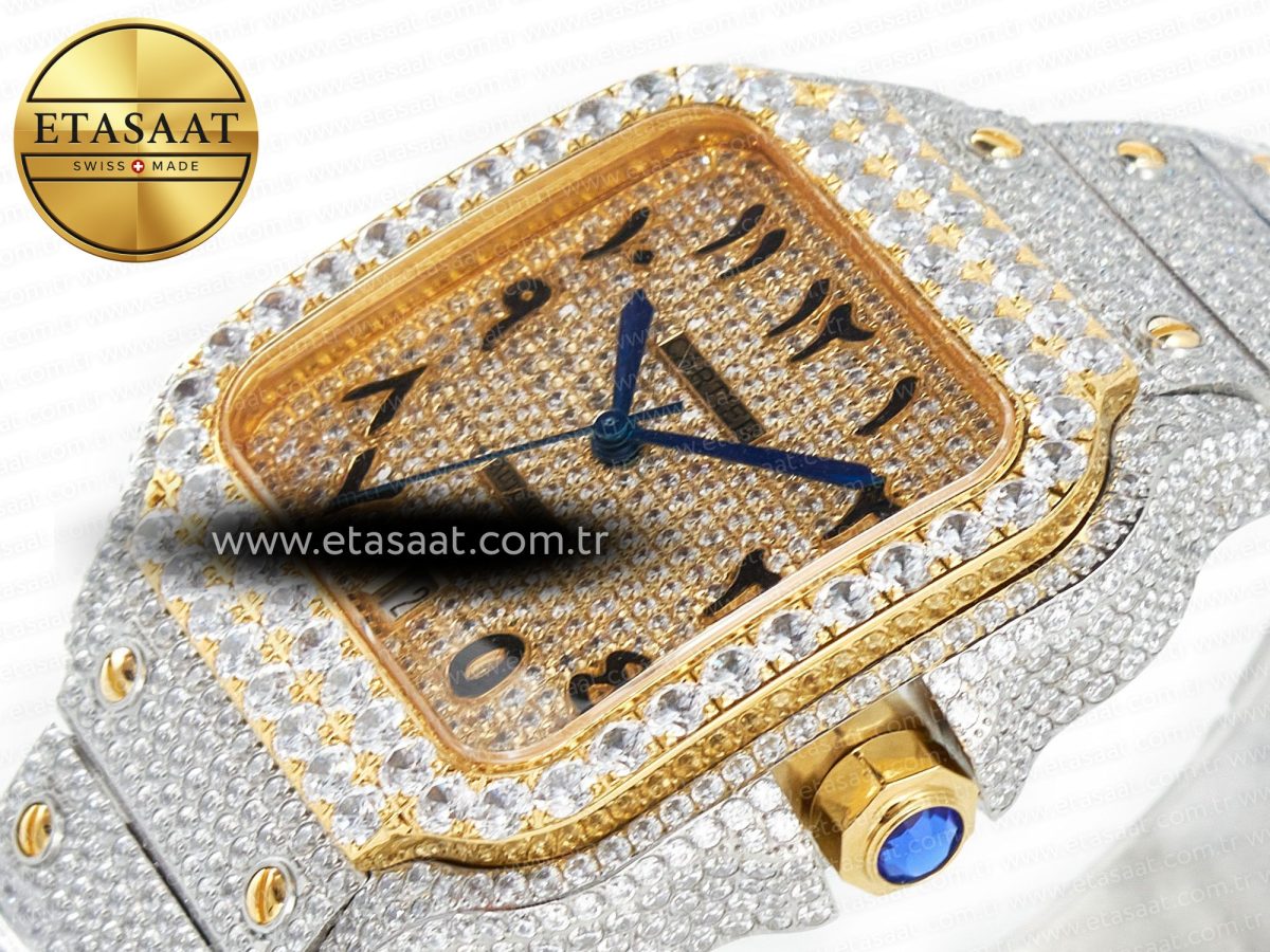Santos De 40mm TWF 1:1 Best Edition YG Diamond Dial SS/YG A2824 - Görsel 7