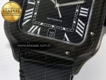 Santos de Cartier 40mm 2018 BVF 1:1 Best Edition Black Dial on Black Leathr Strap MIYOTA 9015 - Görsel 12