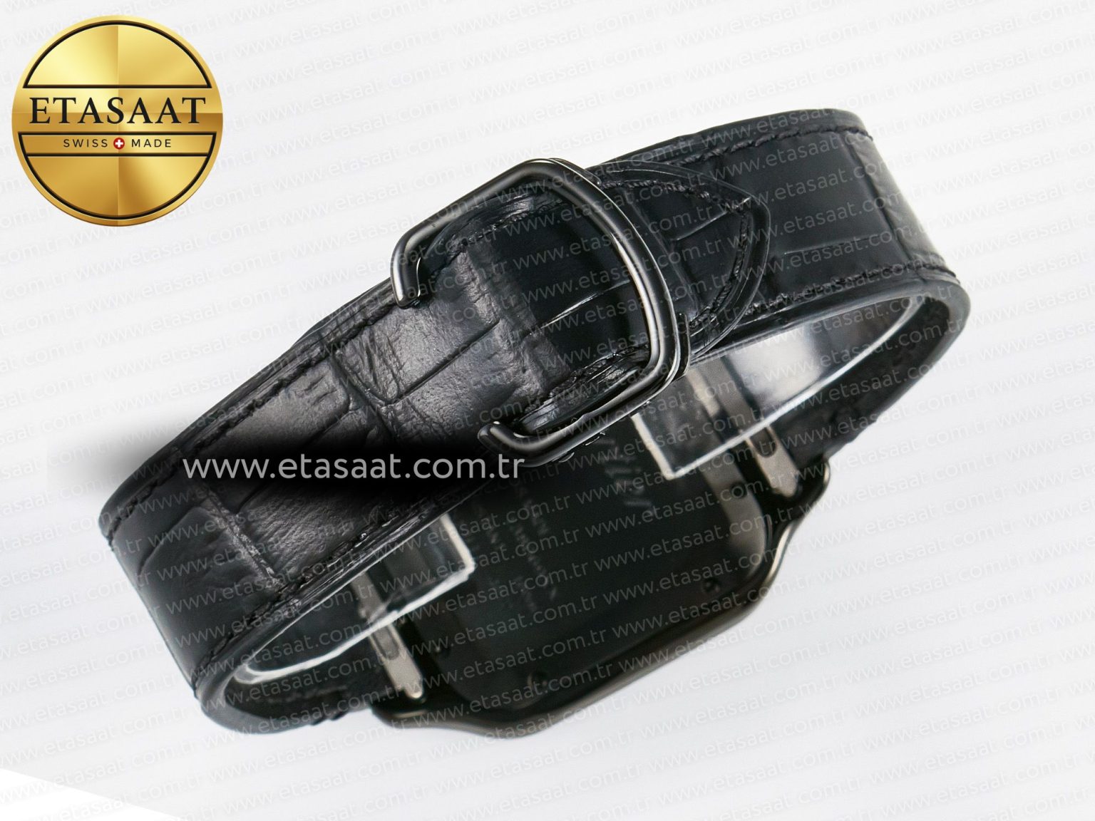 Santos de Cartier 40mm 2018 BVF 1:1 Best Edition Black Dial on Black Leathr Strap MIYOTA 9015 - Görsel 15