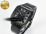 Santos de Cartier 40mm 2018 BVF 1:1 Best Edition Black Dial on Black Leathr Strap MIYOTA 9015 - Görsel 2