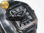 Santos de Cartier 40mm 2018 BVF 1:1 Best Edition Black Dial on Black Leathr Strap MIYOTA 9015 - Görsel 5